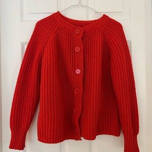 Red Button-Up Women's Sweater